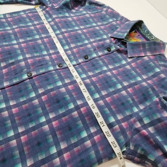 Robert Graham Plaid Multicolor Button Down Shirt Long Sleeves 100% Cotton - Picture 6 of 14